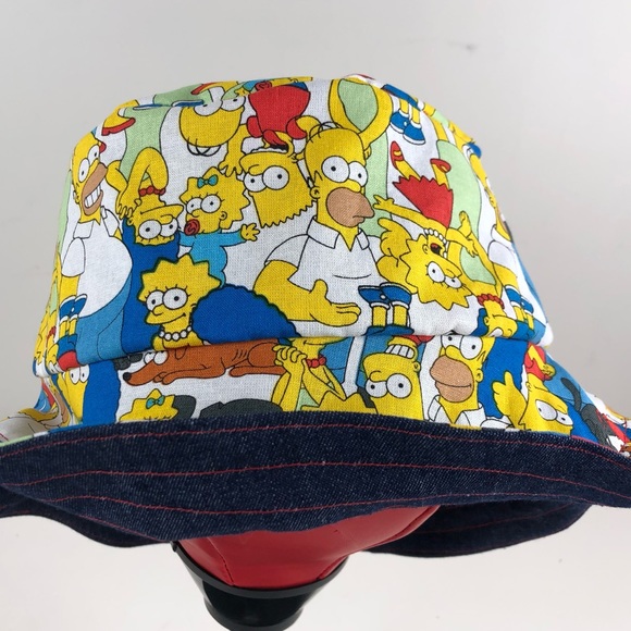 Simpson’s TV Cartoon Denim Reversible Bucket Hat main image 4